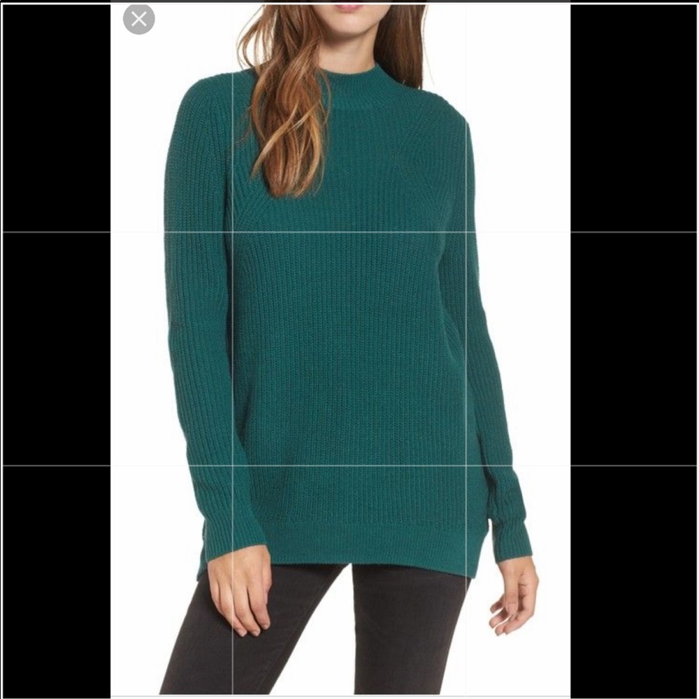 NWOT B.P. Emerald Green Mock Neck Tunic Sweater